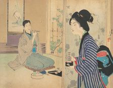 The Eel Master (Unagi danna), illustration from Bugei Kurabu (Literary Club). Creator: Mizuno Toshikata