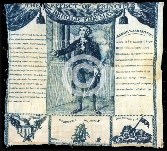 The Effect of Principle, Behold the Man (Handkerchief), United States, c. 1806. Creator: John Hewson.