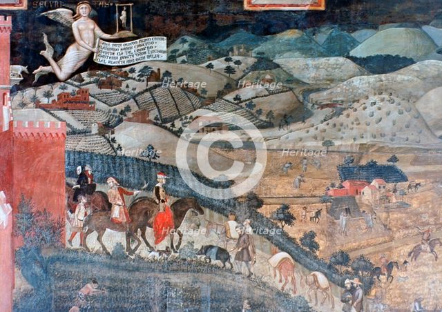 'The Effects of Good Government in the Countryside', (detail), 1338-1340. Artist: Ambrogio Lorenzetti