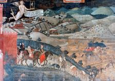 The Effects of Good Government in the Countryside (detail), 1338-1340. Artist: Ambrogio Lorenzetti