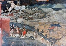 The Effects of Good Government in the Countryside (detail), 1338-1340. Artist: Ambrogio Lorenzetti