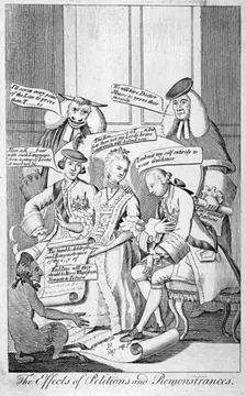 The effects of petitions and remonstrances 1770. Artist: Anon