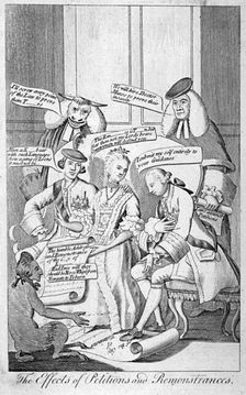 The effects of petitions and remonstrances 1770. Artist: Anon