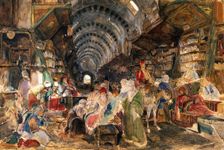 The Egyptian or drug bazaar at Constantinople, 1830-1870. Creator: John Frederick Lewis