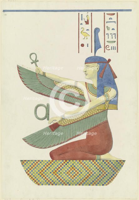 The Egyptian goddess Maat and hieroglyphs, 1829-1830. Creator: Friedrich Maximilian Hessemer.
