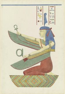 The Egyptian goddess Maat and hieroglyphs, 1829-1830. Creator: Friedrich Maximilian Hessemer