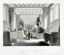 The Egyptian Room, British Museum, Holborn, London, c1840. Artist: William Radclyffe