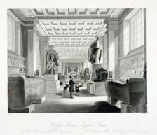The Egyptian Room, British Museum, Holborn, London, c1840. Artist: William Radclyffe