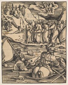 The Egyptians Crossing the Red Sea, from Das Buch Granatapfel, 1511. Creator: Hans Baldung