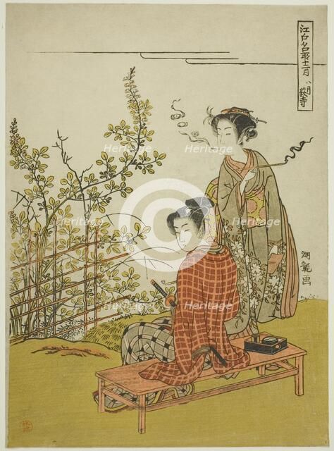 The Eighth Month at Hagi Temple (Hachigatsu Hagidera), from the series "Famous..., c. 1773/75. Creator: Isoda Koryusai.