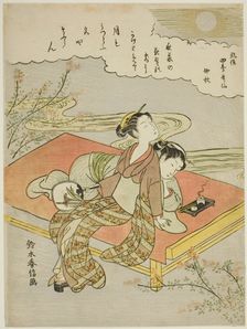 The Eighth Month (Chushu), from the series "Popular Versions of Immortal Poets in Four..., c. 1768. Creator: Suzuki Harunobu
