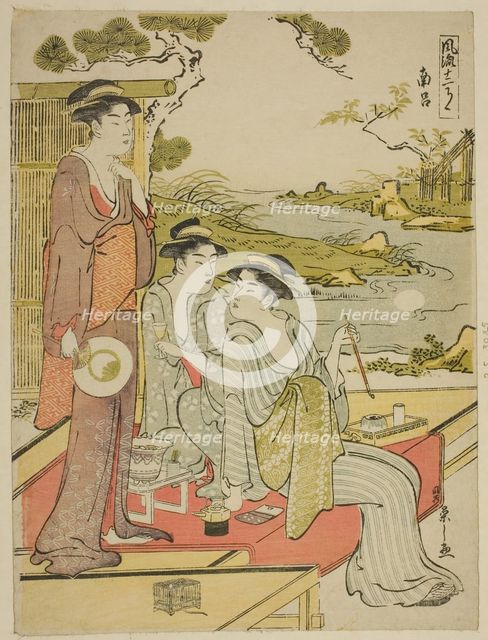 The Eighth Month (Nanryo), from the series a Calendar of Elegance (Furyu junikagetsu), c. 1788. Creator: Hosoda Eishi.