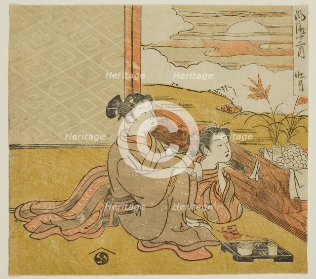 The Eighth Month (Sogetsu), from the series "Fashionable Twelve Months (Furyu.., c. 1770/72. Creator: Isoda Koryusai.