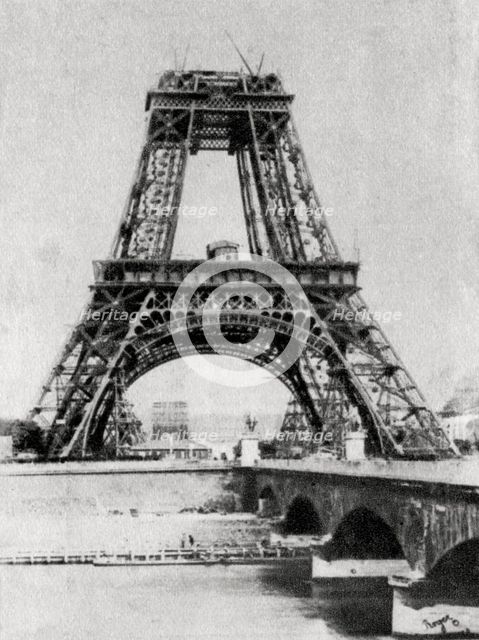 The Eiffel Tower under construction, Paris, c1888. Artist: Unknown