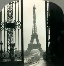 The Eiffel Tower and Champs de Mars from the Trocadero Palace, Paris, France c1930s. Creator: Unknown