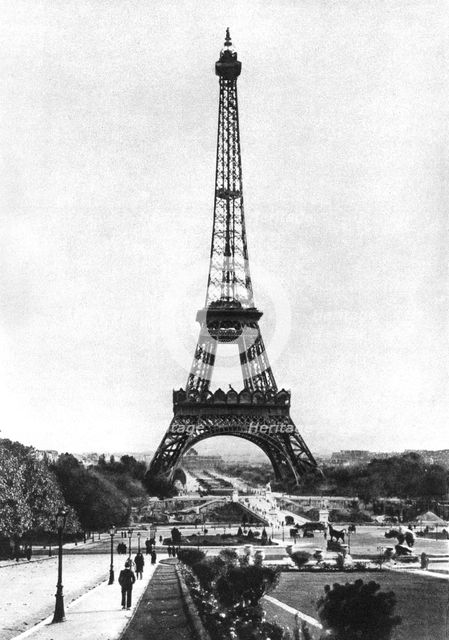The Eiffel Tower from Trocadero, Paris, 1931.Artist: Ernest Flammarion