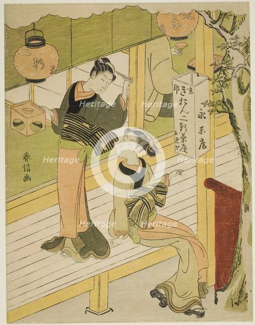 The Eiraku-an teahouse in Kyoto, c. 1768/69. Creator: Suzuki Harunobu.