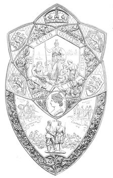 The Elcho Challenge Shield to be shot for by...rifle volunteers at the Wimbledon Meeting, 1865. Creator: Unknown