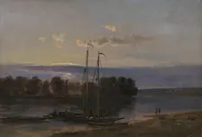 The Elbe at Sunset, 1821. Creator: Johan Christian Dahl