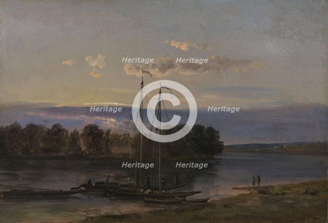 The Elbe at Sunset, 1821. Creator: Johan Christian Dahl.