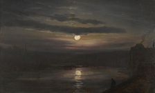 The Elbe in Moonlight, 1846. Creator: Johan Christian Dahl
