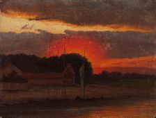 The Elbe in Sunset, 1844. Creator: Knud Baade