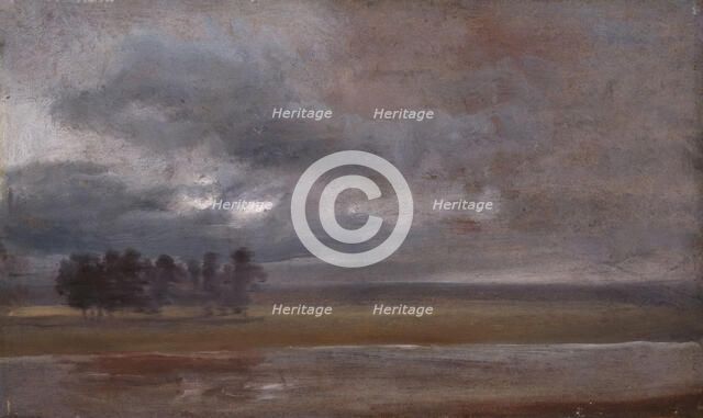 The Elbe in Rain, c1810-1850. Creator: Johan Christian Dahl.