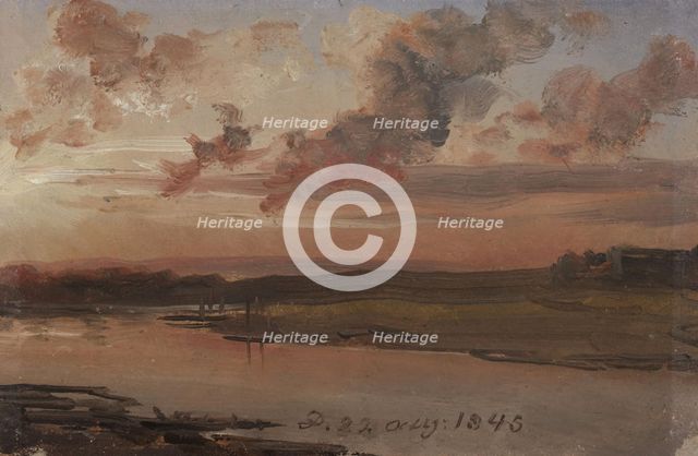 The Elbe in the Evening, 1845. Creator: Johan Christian Dahl.