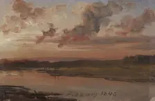 The Elbe in the Evening, 1845. Creator: Johan Christian Dahl