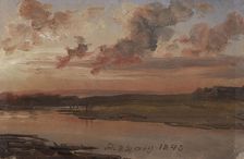 The Elbe in the Evening, 1845. Creator: Johan Christian Dahl