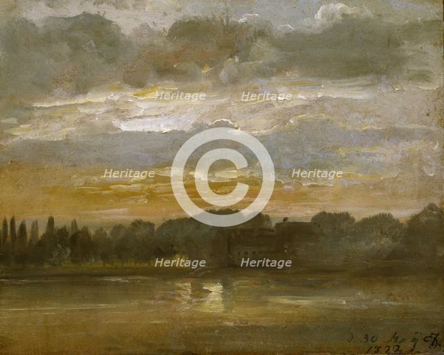 The Elbe in the Evening, 1822. Creator: Johan Christian Dahl.