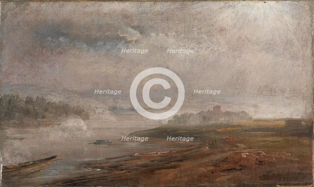 The Elbe on a foggy Morning, 1830. Creator: Dahl, Johan Christian Clausen (1788-1857).