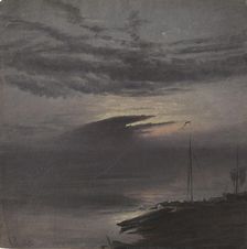 The Elbe River by Moonlight, 1838. Creator: Knud Baade