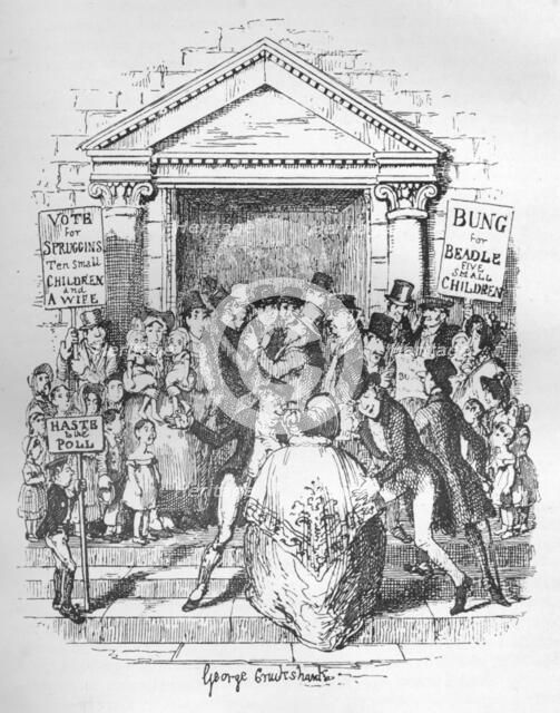 'The Election for Beadle', c1900. Artist: George Cruikshank.