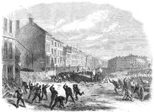 The Election Riot in the Great Market-Place at Nottingham, 1865. Creator: Unknown