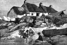 The Elections in the Isle of Man: fishermen's cottages at Port St. Mary, 1881. Creator: Unknown