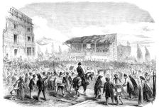 The Elections in the Metropolitan Boroughs: Lambeth...the nomination at Kennington Park, 1865. Creator: Unknown