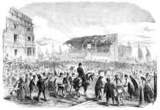 The Elections in the Metropolitan Boroughs: Lambeth...the nomination at Kennington Park, 1865. Creator: Unknown