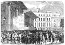 The Elections in the Metropolitan Boroughs: Westminster...the nomination in Covent-Garden, 1865. Creator: Unknown