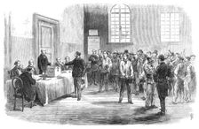 The Elections in France: electors voting at the polling-place in the Faubourg St. Antoine, 1869. Creator: Unknown