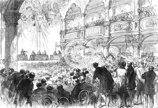 The Elections in Paris: a meeting in a fashionable quarter, 1869. Creator: Unknown.