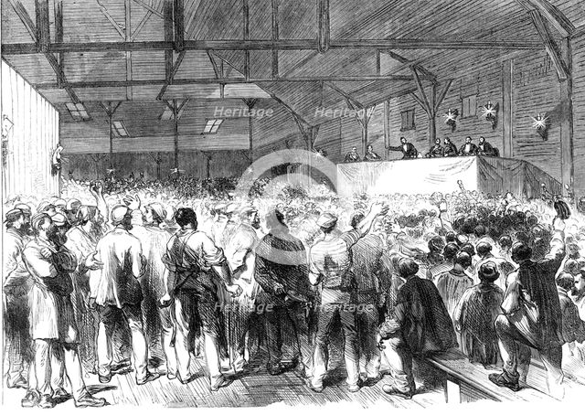 The Elections in Paris: a meeting in a low quarter, 1869. Creator: Unknown.