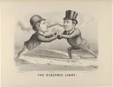 The Electric Light, 1880., 1880. Creators: Nathaniel Currier, James Merritt Ives, Currier and Ives