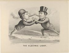 The Electric Light, 1880., 1880. Creators: Nathaniel Currier, James Merritt Ives, Currier and Ives
