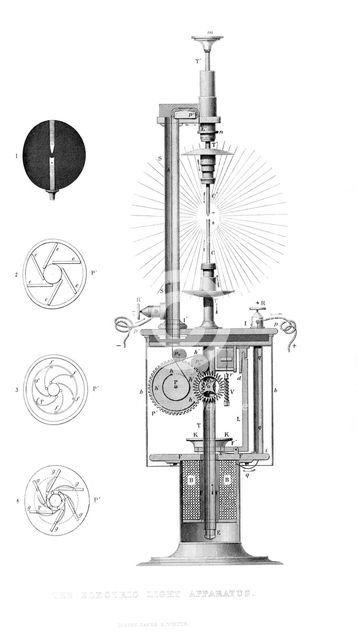 The Electric Light Apparatus, 1866. Artist: Unknown