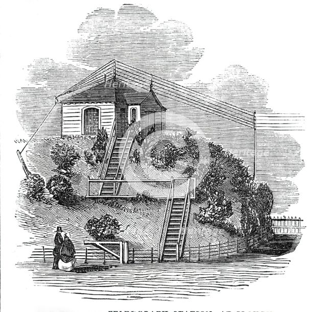 The Electric Telegraph Station, at Slough, 1844. Creator: Unknown.