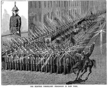 The Electric Torchlight Procession in New York USA, 1884