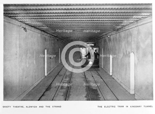 The electric tram in Kingsway Tunnel, London, c1900. Creator: Unknown.