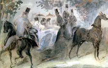 The Elegant Horse and Riders c1822-1892. Artist: Constantin Guys