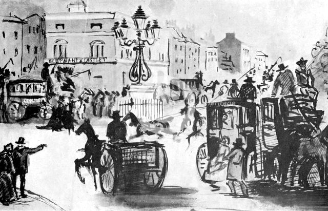 'The Elephant and Castle', 19th century, (1930).Artist: Constantin Guys
